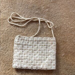 Elegant Cream Beaded Women's Bag